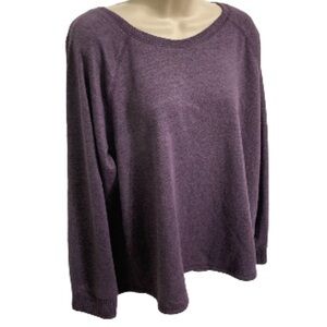LIVE LOVE LOUNGE Karen Neuburger Purple Soft Fleece Sweatshirt Plus Size 2X